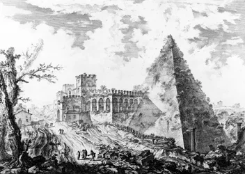 Vista della Piramide di Caio Cestio, dalla serie 